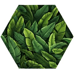 Green Leaves Wooden Puzzle Hexagon by goljakoff