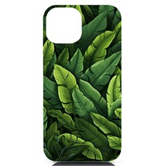 Green Leaves Iphone 14 Black Uv Print Case by goljakoff