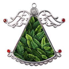 Green Leaves Metal Angel With Crystal Ornament by goljakoff