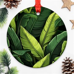 Banana Leaves Pattern Ornament (round) by goljakoff