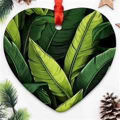 Banana Leaves Pattern Ornament (heart)