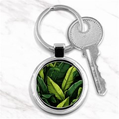 Banana Leaves Pattern Key Chain (round) by goljakoff