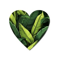 Banana Leaves Pattern Heart Magnet by goljakoff