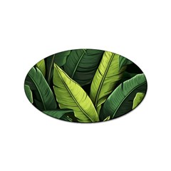 Banana Leaves Pattern Sticker Oval (10 Pack) by goljakoff