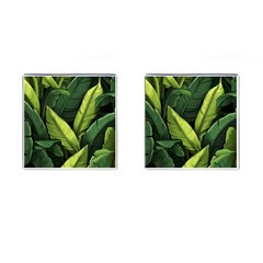 Banana Leaves Pattern Cufflinks (square) by goljakoff