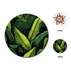 Banana Leaves Pattern Playing Cards Single Design (round)