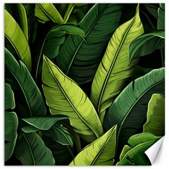 Banana Leaves Pattern Canvas 12  X 12  by goljakoff