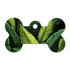 Banana Leaves Pattern Dog Tag Bone (one Side) by goljakoff