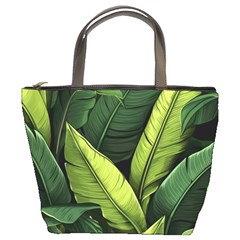 Banana Leaves Pattern Bucket Bag by goljakoff