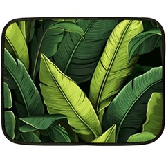 Banana Leaves Pattern Two Sides Fleece Blanket (mini) by goljakoff