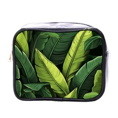 Banana Leaves Pattern Mini Toiletries Bag (one Side) by goljakoff