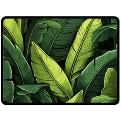 Banana Leaves Pattern Fleece Blanket (large) by goljakoff