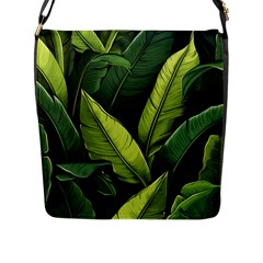 Banana Leaves Pattern Flap Closure Messenger Bag (l) by goljakoff