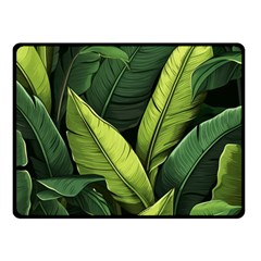 Banana Leaves Pattern Two Sides Fleece Blanket (small) by goljakoff