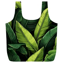 Banana Leaves Pattern Full Print Recycle Bag (xl) by goljakoff