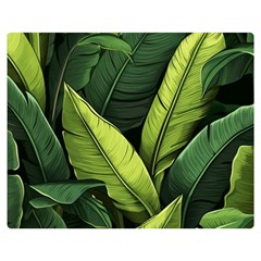 Banana Leaves Pattern Two Sides Premium Plush Fleece Blanket (medium) by goljakoff