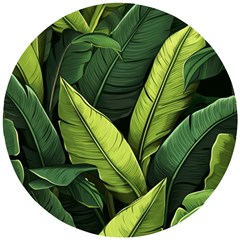 Banana Leaves Pattern Wooden Puzzle Round by goljakoff