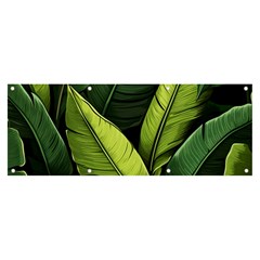 Banana Leaves Pattern Banner And Sign 8  X 3  by goljakoff