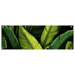 Banana Leaves Pattern Banner And Sign 9  X 3  by goljakoff