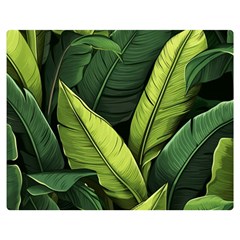 Banana Leaves Pattern Premium Plush Fleece Blanket (medium) by goljakoff