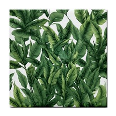 Tropical Leaves Tile Coaster by goljakoff