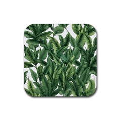 Tropical Leaves Rubber Coaster (square) by goljakoff