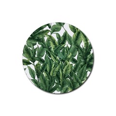 Tropical Leaves Rubber Round Coaster (4 Pack) by goljakoff