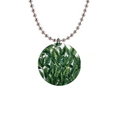 Tropical Leaves 1  Button Necklace by goljakoff