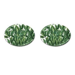 Tropical Leaves Cufflinks (oval) by goljakoff