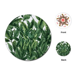 Tropical Leaves Playing Cards Single Design (round)