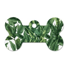 Tropical Leaves Dog Tag Bone (one Side) by goljakoff