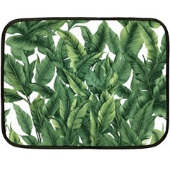 Tropical Leaves Two Sides Fleece Blanket (mini) by goljakoff