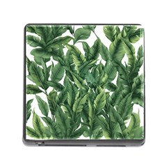 Tropical Leaves Memory Card Reader (square 5 Slot) by goljakoff