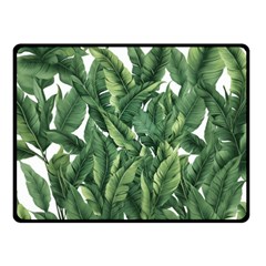 Tropical Leaves Fleece Blanket (small) by goljakoff