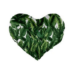 Tropical Leaves Standard 16  Premium Heart Shape Cushions by goljakoff