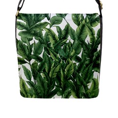 Tropical Leaves Flap Closure Messenger Bag (l) by goljakoff