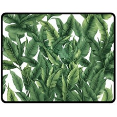 Tropical Leaves Two Sides Fleece Blanket (medium) by goljakoff