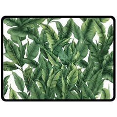 Tropical Leaves Two Sides Fleece Blanket (large) by goljakoff