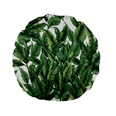 Tropical Leaves Standard 15  Premium Flano Round Cushions by goljakoff