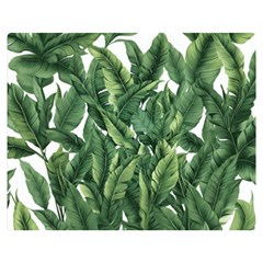 Tropical Leaves Two Sides Premium Plush Fleece Blanket (medium) by goljakoff