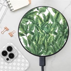 Tropical Leaves Wireless Fast Charger(black) by goljakoff