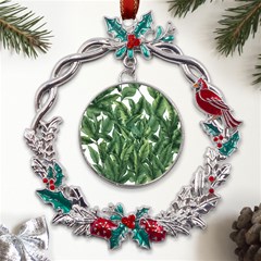 Tropical Leaves Metal X mas Wreath Holly Leaf Ornament