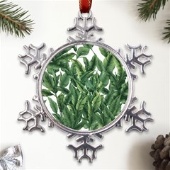 Tropical Leaves Metal Large Snowflake Ornament by goljakoff