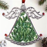 Tropical leaves Metal Angel with Crystal Ornament Front