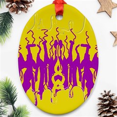 Yellow And Purple In Harmony Ornament (oval)