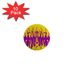 Yellow And Purple In Harmony 1  Mini Magnet (10 Pack)  by pepitasart