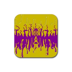 Yellow And Purple In Harmony Rubber Coaster (square) by pepitasart