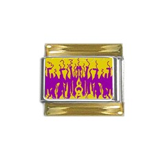 Yellow And Purple In Harmony Gold Trim Italian Charm (9mm) by pepitasart