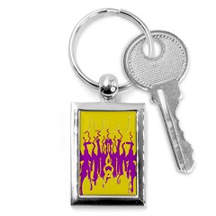 Yellow And Purple In Harmony Key Chain (rectangle) by pepitasart