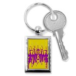 Yellow And Purple In Harmony Key Chain (Rectangle) Front